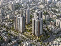 부천시 심곡3-1 총 334세대 기준 AI 상상도(주간 항공) — 실제와 다를 수 있음