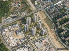 검단아테라자이 6개동·최고 25층·총 709세대 기준 AI 상상도(주간 항공) — 실제와 다를 수 있음