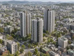 울산역 폴리시아 아이유쉘 3개동·최고 26층·총 357세대 기준 AI 상상도 — 실제와 다를 수 있음 울산역 폴리시아 아이유쉘 3개동·최고 26층·총 357세대 기준 AI 상상도(주간 항공) — 실제와 다를 수 있음