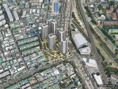 부산 동래구 사직4 재개발 총 1,712세대 기준 AI 상상도 — 실제와 다를 수 있음 부산 동래구 사직4 재개발 총 1,712세대 기준 AI 상상도(주간 항공) — 실제와 다를 수 있음