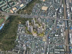 군포2구역 총 1,837세대 기준 AI 상상도(주간 항공) — 실제와 다를 수 있음