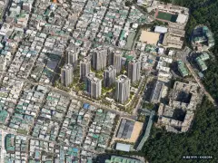 부산 남구 용호7 재개발 총 1,112세대 기준 AI 상상도 — 실제와 다를 수 있음 부산 남구 용호7 재개발 총 1,112세대 기준 AI 상상도(주간 항공) — 실제와 다를 수 있음