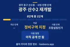 광주 산수2 재개발 일정·단계 타임라인
