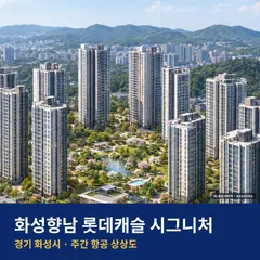 상상도 · AI 생성 이미지로 실제와 다를 수 있음 화성향남 롯데캐슬 시그니처 위치 단지 전경 · AI 생성 상상도 · 실제와 다를 수 있음