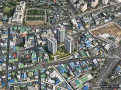 울산 옥교동 224번지 일원 주거복합 신축공사 3개동·총 300세대 기준 AI 상상도 — 실제와 다를 수 있음 울산 옥교동 224번지 일원 주거복합 신축공사 3개동·총 300세대 기준 AI 상상도(주간 항공) — 실제와 다를 수 있음