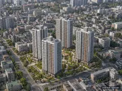 안산시 팔곡일동1 총 378세대 기준 AI 상상도(주간 항공) — 실제와 다를 수 있음