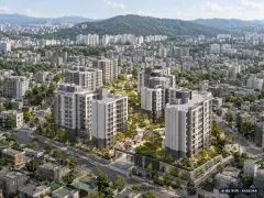 부산 연제구 연산동 태광맨션 가로주택정비 주간 항공 상상도 · AI 생성 이미지로 실제와 다를 수 있음 부산 연제구 연산동 태광맨션 가로주택정비 단지 전경 AI 상상도(주간 항공) — 연제구