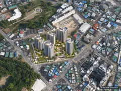 경기 광주 경안동 재개발 총 900세대 기준 AI 상상도(주간 항공) — 실제와 다를 수 있음