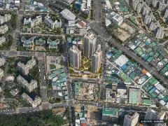 힐스테이트 선암호수공원 1단지 최고 44층·총 438세대 기준 AI 상상도 — 실제와 다를 수 있음 힐스테이트 선암호수공원 1단지 최고 44층·총 438세대 기준 AI 상상도(주간 항공) — 실제와 다를 수 있음