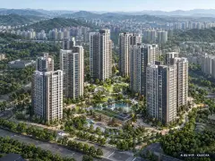 군포대야미 A2블록 신혼희망타운(공공분양)(본청약) 이번 1,003세대 공급 기준 AI 상상도(주간 항공) — 실제와 다를 수 있음