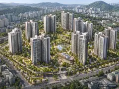 과천시 주공10단지구역 총 1,318세대 기준 AI 상상도(주간 항공) — 실제와 다를 수 있음