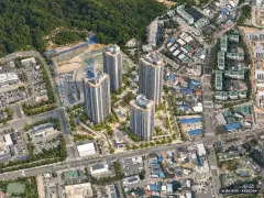 의정부 롯데캐슬 나리벡시티 4개동·최고 39층·총 671세대 기준 AI 상상도 — 실제와 다를 수 있음 의정부 롯데캐슬 나리벡시티 4개동·최고 39층·총 671세대 기준 AI 상상도(주간 항공) — 실제와 다를 수 있음