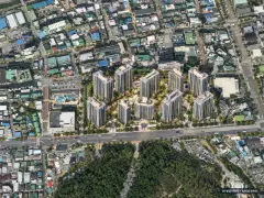 용인8 총 1,240세대 기준 AI 상상도(주간 항공) — 실제와 다를 수 있음