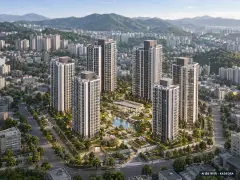 가음3구역 재건축 총 506세대 기준 AI 상상도 — 실제와 다를 수 있음 가음3구역 재건축 총 506세대 기준 AI 상상도(주간 항공) — 실제와 다를 수 있음