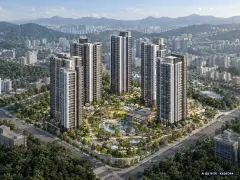 인천계양지구 A-2블록 공공분양주택(본청약) 이번 747세대 공급 기준 AI 상상도(주간 항공) — 실제와 다를 수 있음