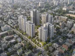 에코델타시티 금강펜테리움 에코리버 6개동·최고 18층·총 358세대 기준 AI 상상도 — 실제와 다를 수 있음 에코델타시티 금강펜테리움 에코리버 6개동·최고 18층·총 358세대 기준 AI 상상도(주간 항공) — 실제와 다를 수 있음
