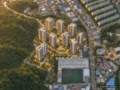 구미 그랑포레 데시앙 10개동·최고 40층·총 1,350세대 기준 AI 상상도(노을 항공) — 실제와 다를 수 있음