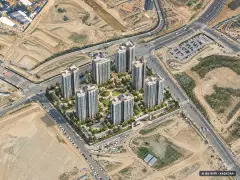 고양 장항 아테라 8개동·최고 29층·총 760세대 기준 AI 상상도(주간 항공) — 실제와 다를 수 있음