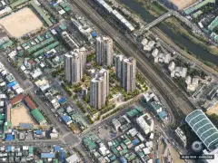 안양역세권 총 819세대 기준 AI 상상도 — 실제와 다를 수 있음 안양역세권 총 819세대 기준 AI 상상도(주간 항공) — 실제와 다를 수 있음