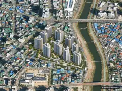 의정부시 중앙1구역 총 1,227세대 기준 AI 상상도(주간 항공) — 실제와 다를 수 있음