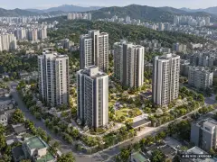 남양주시 퇴계원4 총 556세대 기준 AI 상상도(주간 항공) — 실제와 다를 수 있음