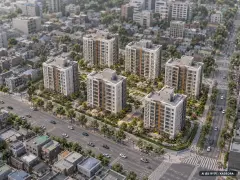 고양시 일산Ⅰ-2구역 6개동·총 270세대 기준 AI 상상도(주간 항공) — 실제와 다를 수 있음