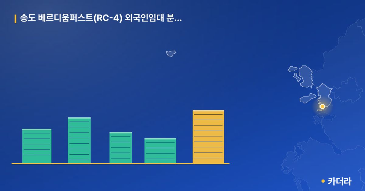 송도 베르디움퍼스트(RC-4) 외국인임대 분양전환 아파트 단지 정보 카드