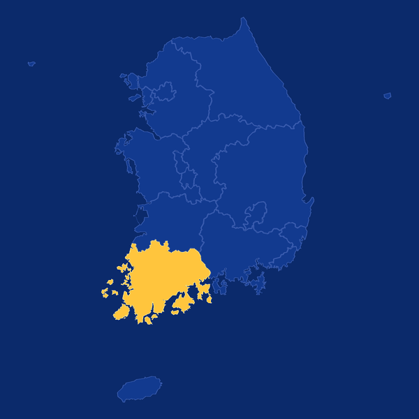 전남 지도 — 힐스테이트 오룡 45블록(무안군) 위치