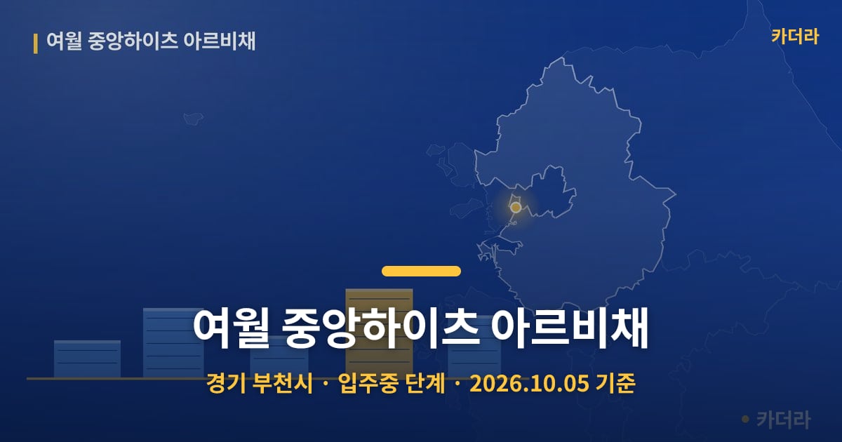 여월 중앙하이츠 아르비채 · 경기 부천시 소재 · 입주중 단계 · 2026.10.05 기준 요약 이미지