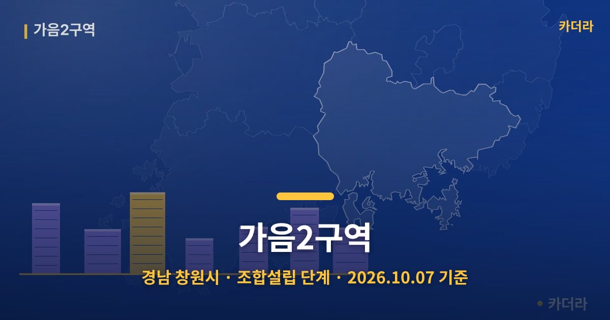가음2구역 · 경남 창원시 소재 · 조합설립 단계 · 2026.10.07 기준 요약 이미지