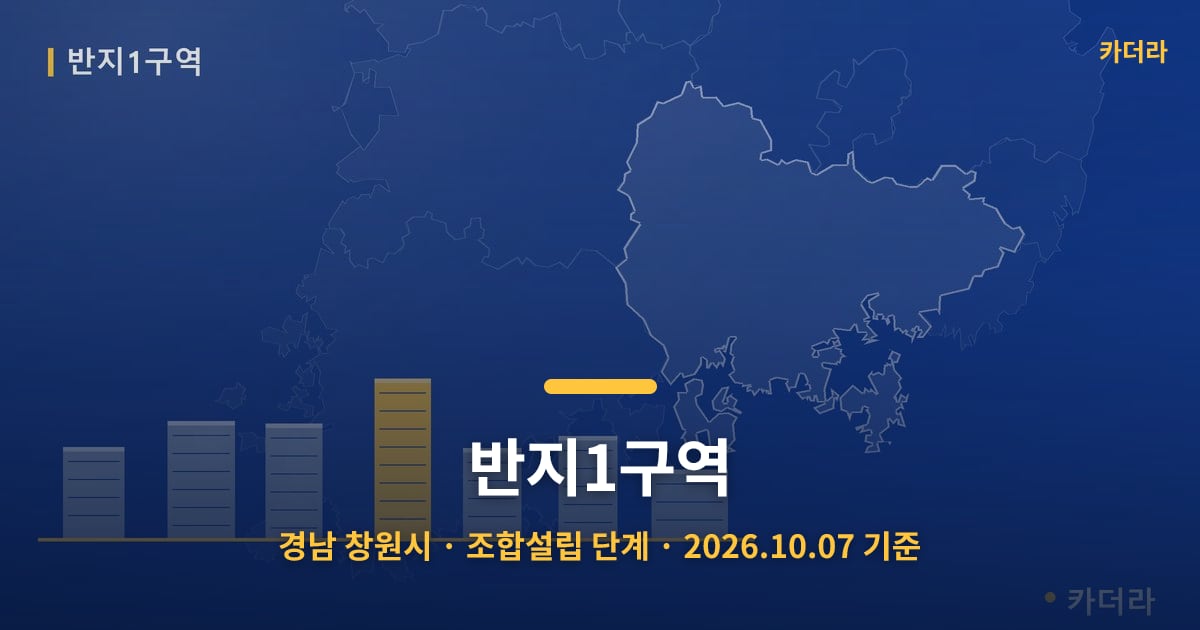 반지1구역 · 경남 창원시 소재 · 조합설립 단계 · 2026.10.07 기준 요약 이미지