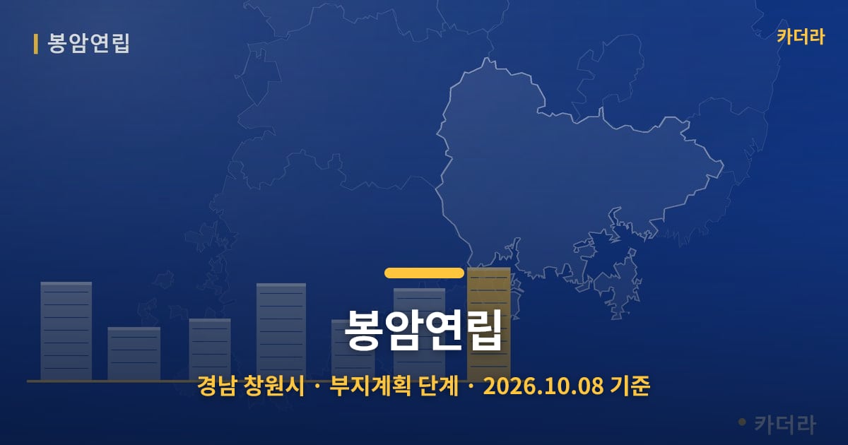 봉암연립 · 경남 창원시 소재 · 부지계획 단계 · 2026.10.08 기준 요약 이미지