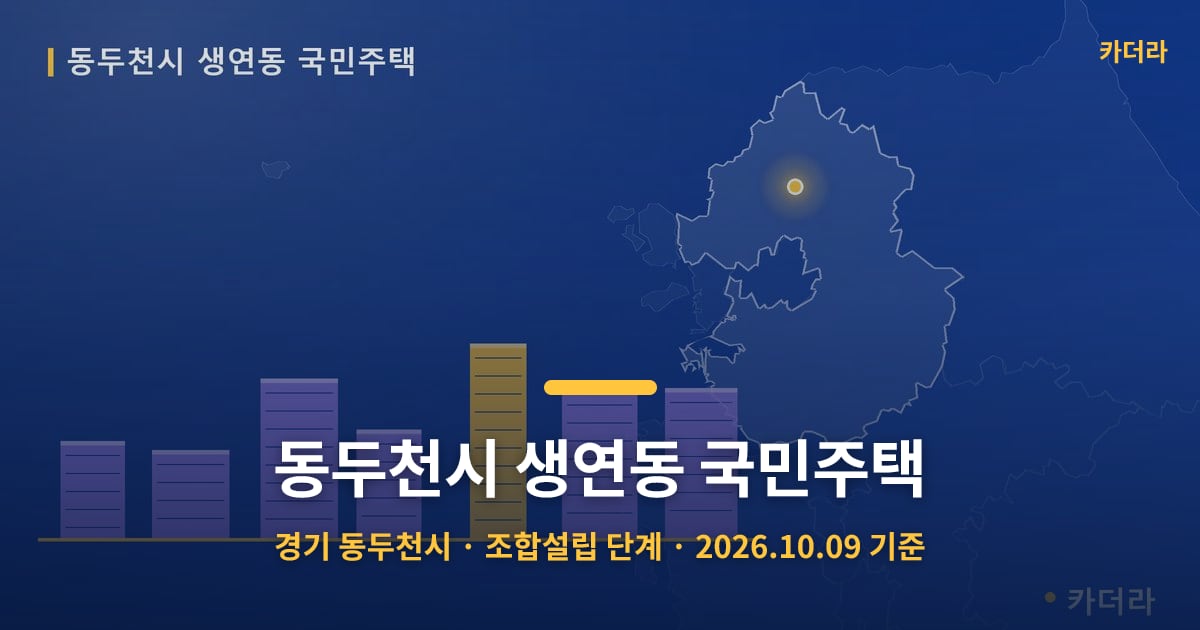 동두천시 생연동 국민주택 · 경기 동두천시 소재 · 조합설립 단계 · 2026.10.09 기준 요약 이미지