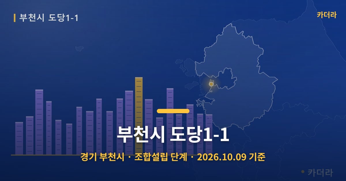 부천시 도당1-1 · 경기 부천시 소재 · 조합설립 단계 · 2026.10.09 기준 요약 이미지