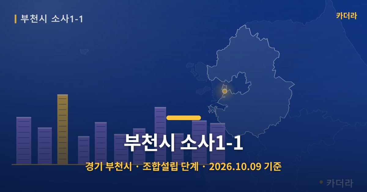 부천시 소사1-1 · 경기 부천시 소재 · 조합설립 단계 · 2026.10.09 기준 요약 이미지