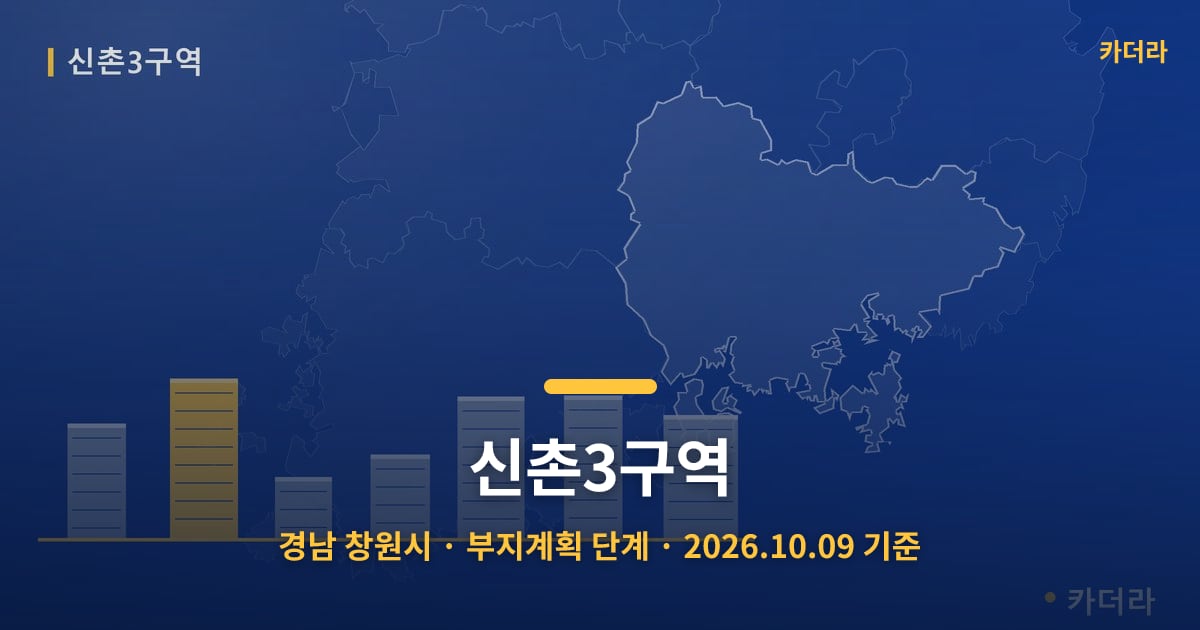 신촌3구역 · 경남 창원시 소재 · 부지계획 단계 · 2026.10.09 기준 요약 이미지