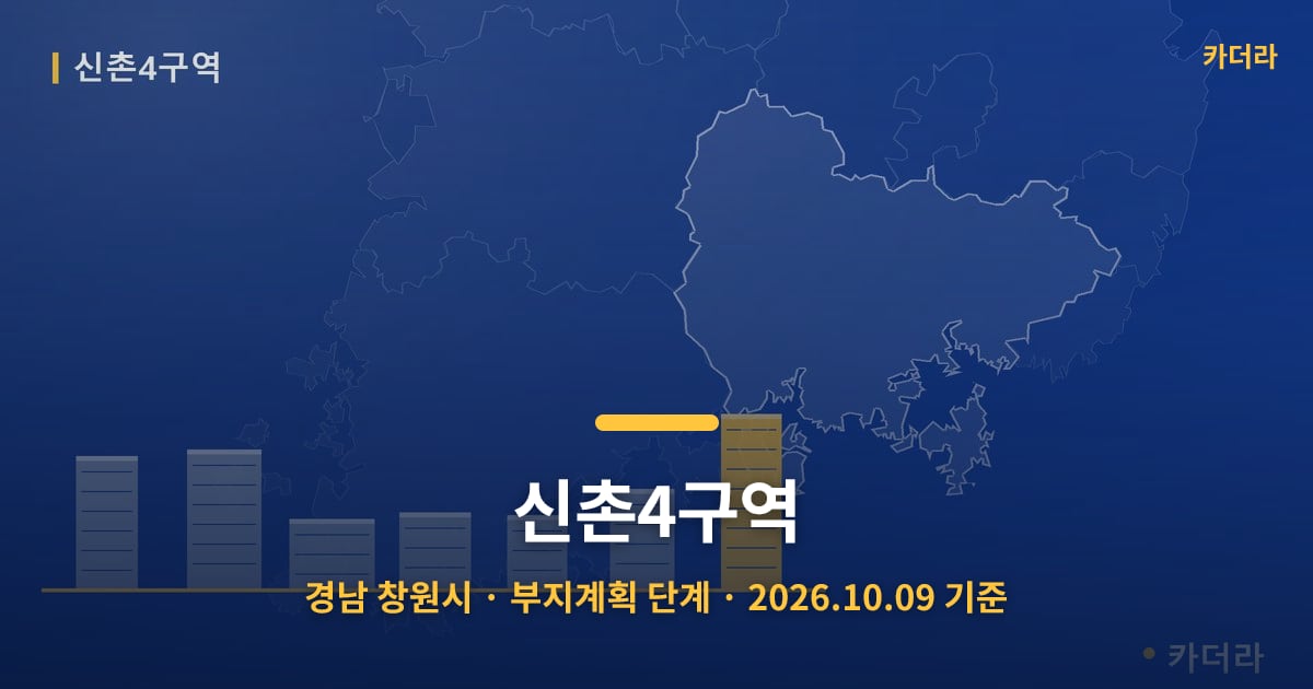 신촌4구역 · 경남 창원시 소재 · 부지계획 단계 · 2026.10.09 기준 요약 이미지
