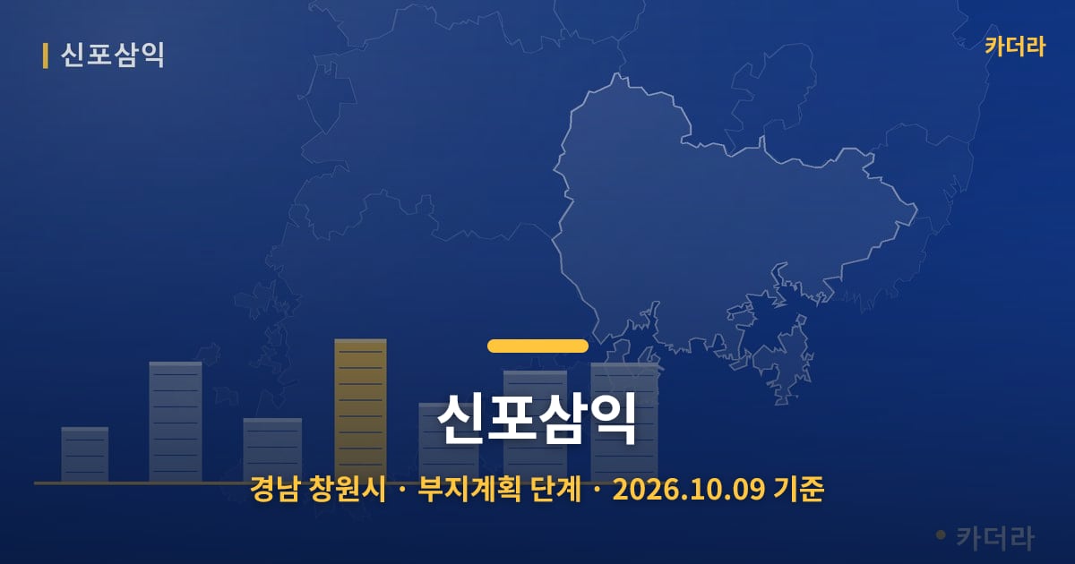 신포삼익 · 경남 창원시 소재 · 부지계획 단계 · 2026.10.09 기준 요약 이미지