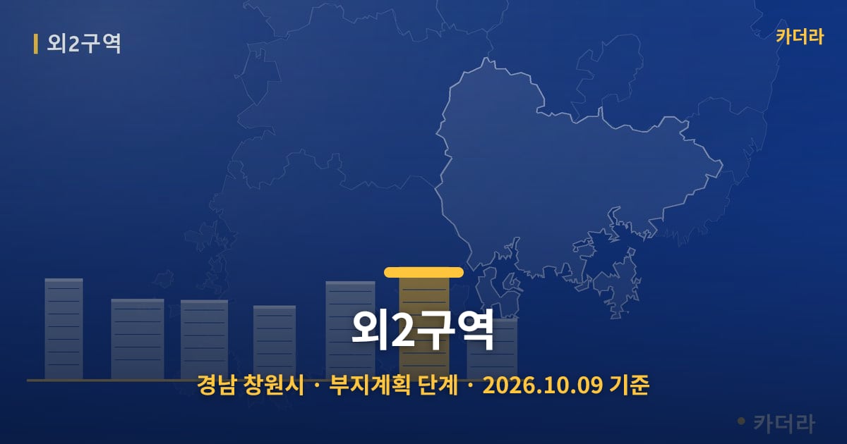 외2구역 · 경남 창원시 소재 · 부지계획 단계 · 2026.10.09 기준 요약 이미지