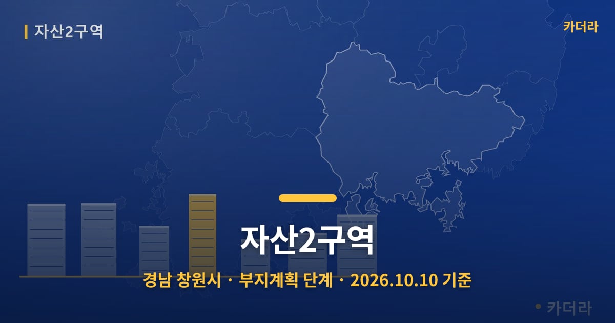 자산2구역 · 경남 창원시 소재 · 부지계획 단계 · 2026.10.10 기준 요약 이미지