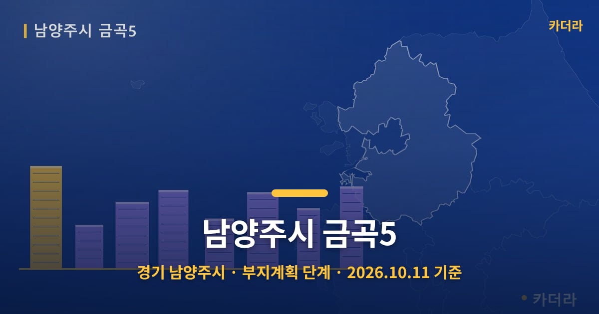 남양주시 금곡5 · 경기 남양주시 소재 · 부지계획 단계 · 2026.10.11 기준 요약 이미지