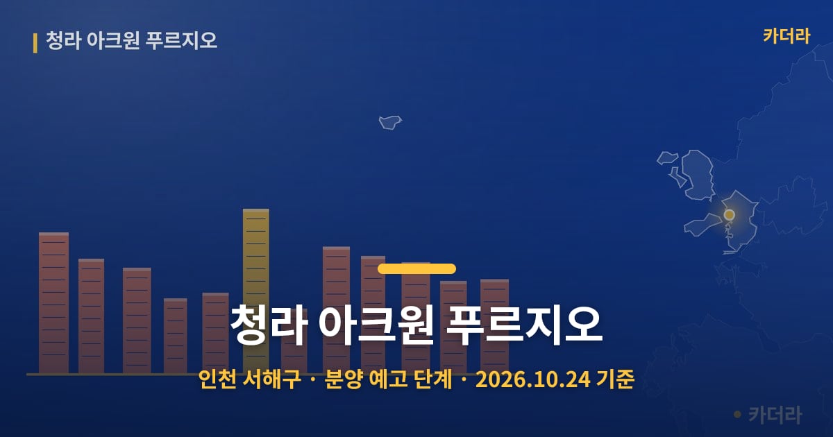 청라 아크원 푸르지오 · 인천 서해구 소재 · 분양 예고 단계 · 2026.10.24 기준 요약 이미지
