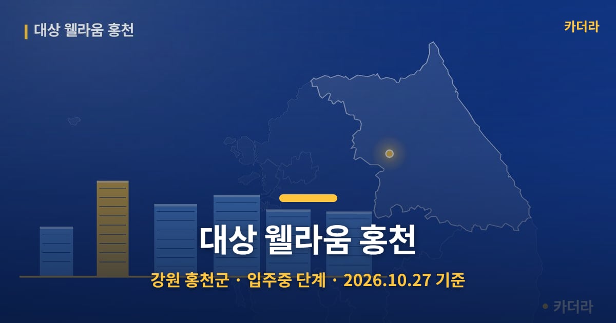 대상 웰라움 홍천 · 강원 홍천군 소재 · 입주중 단계 · 2026.10.27 기준 요약 이미지