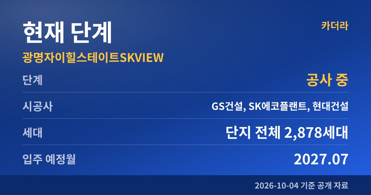 광명자이힐스테이트SKVIEW 현재 단계