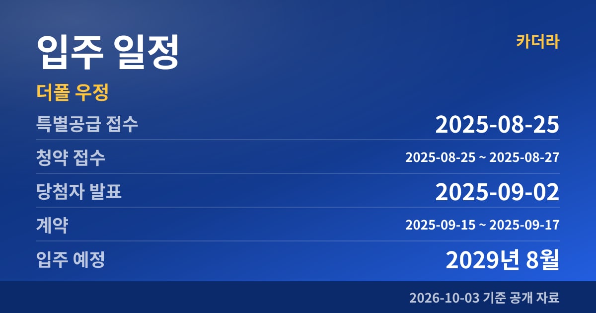 더폴 우정 입주 일정