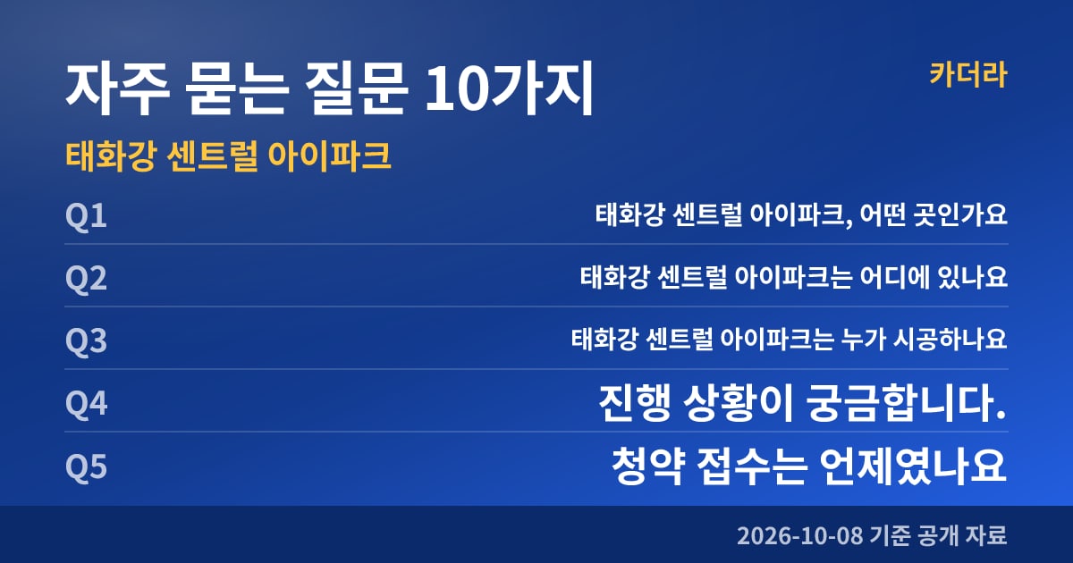 태화강 센트럴 아이파크 자주 묻는 질문 10가지