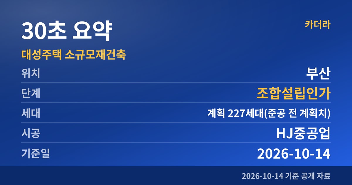 대성주택 소규모재건축 30초 요약