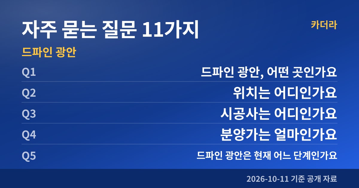 드파인 광안 자주 묻는 질문 11가지