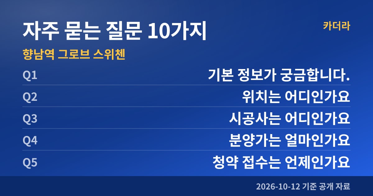 향남역 그로브 스위첸 자주 묻는 질문 10가지